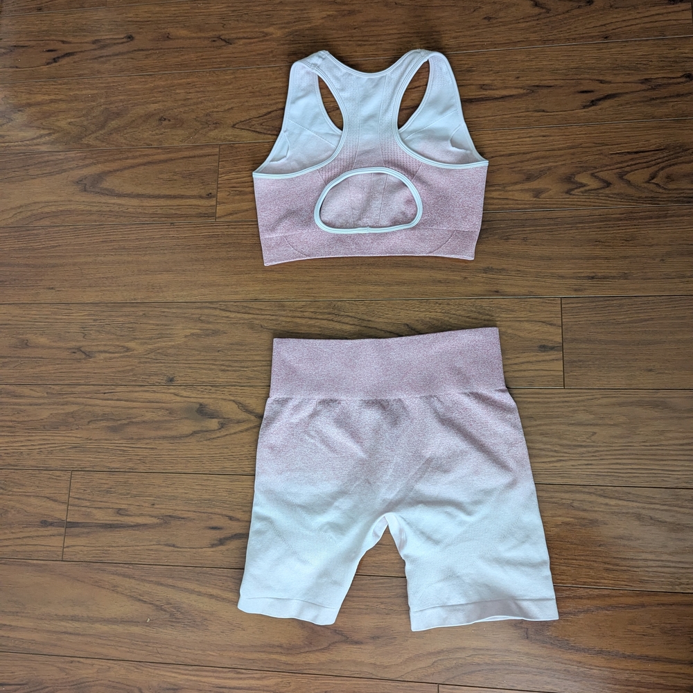 Women's Pink and White Sports Bra - Picture 5 of 5